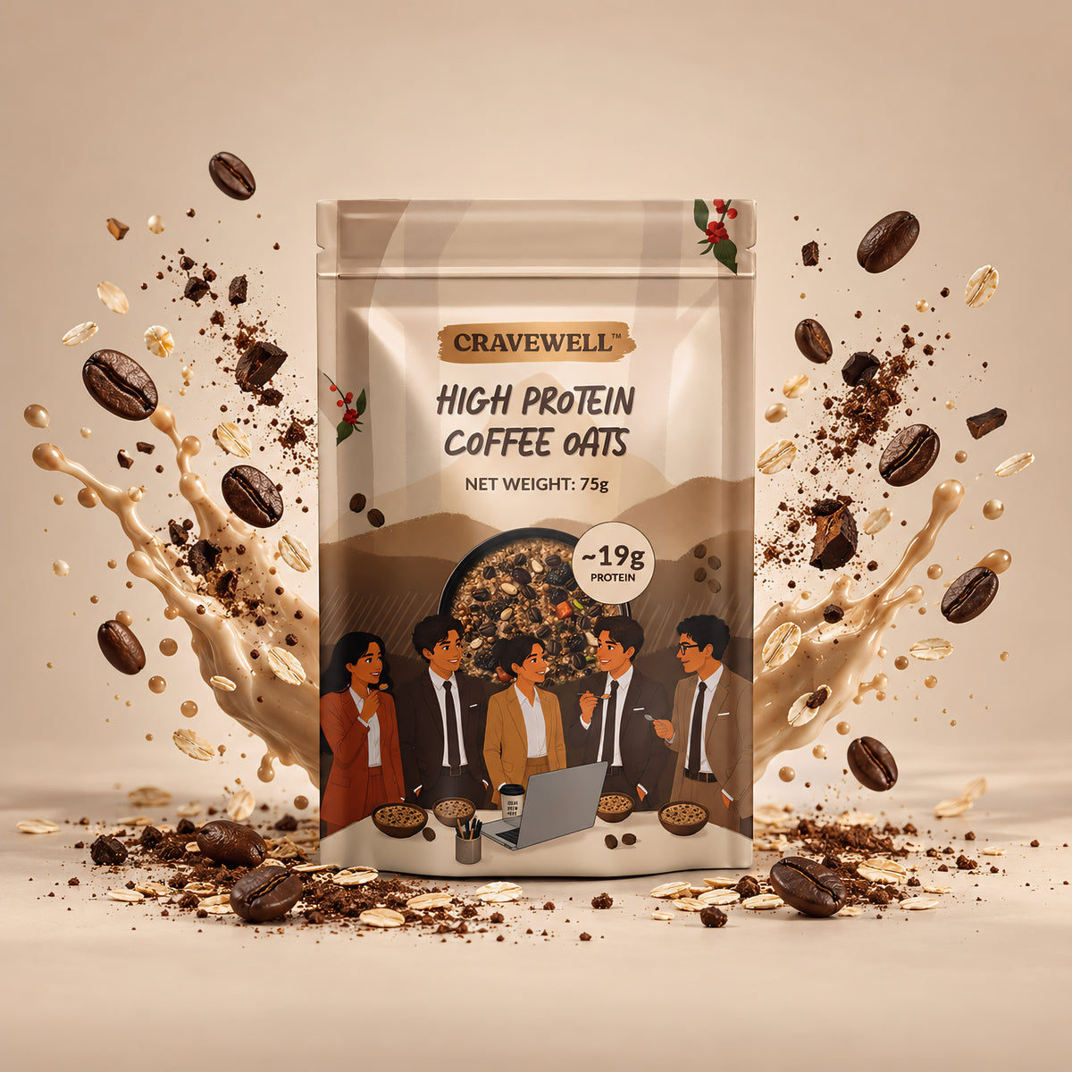 High Protein Coffee Oats - Pack of 5 (75g each)