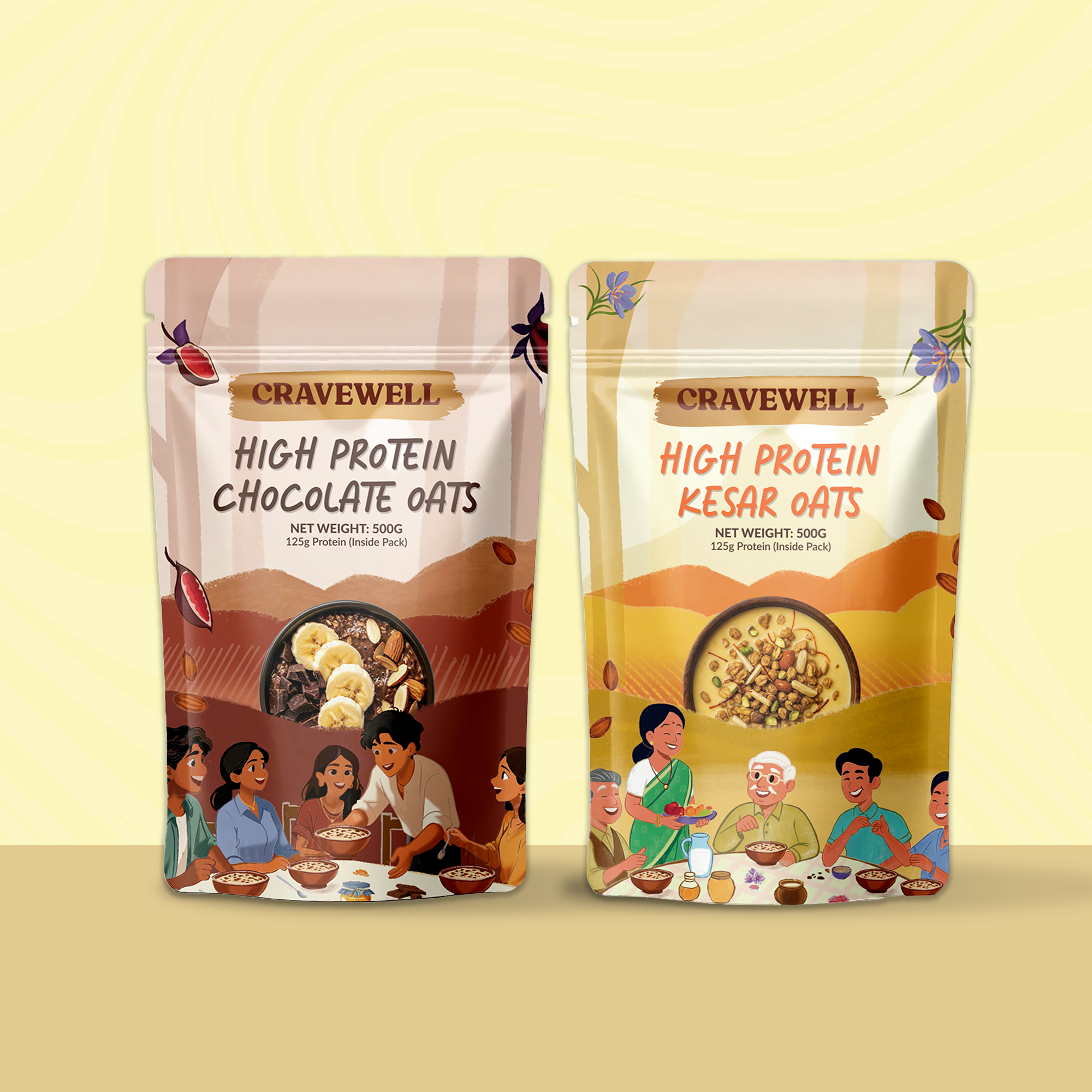 Protein Breakfast Bundle - Kesar Oats + Chocolate Oats